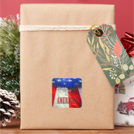 Stolz als Amerikaner Quadratischer Aufkleber