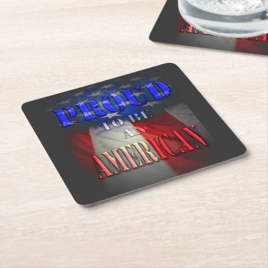 Stolz als Amerikaner Rechteckiger Pappuntersetzer (angewinkelt)