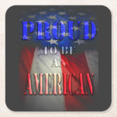 Stolz als Amerikaner Rechteckiger Pappuntersetzer (Vorderseite)