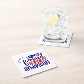 Stolz als Amerikaner Rechteckiger Pappuntersetzer (Vor Ort)