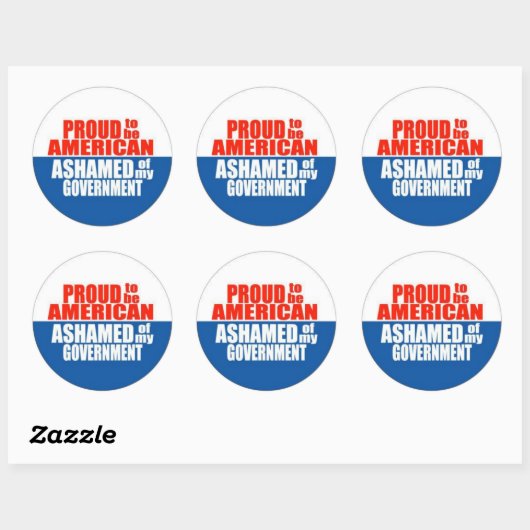 Stolz als Amerikaner Runder Aufkleber (Blatt)