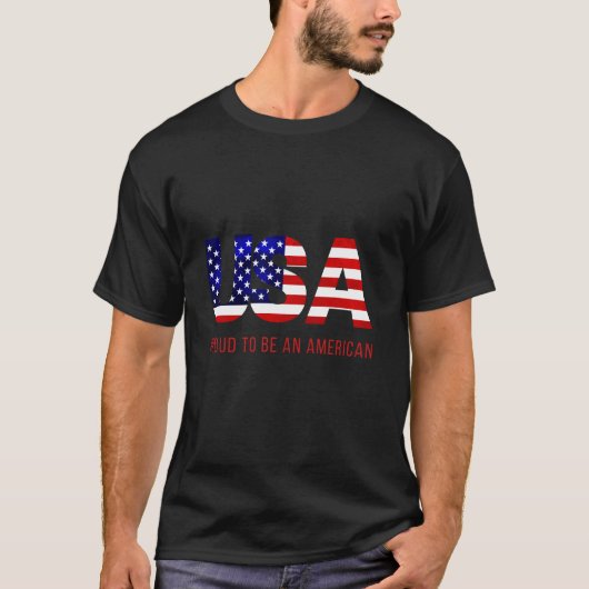 Stolz als Amerikaner T-Shirt (Vorderseite)