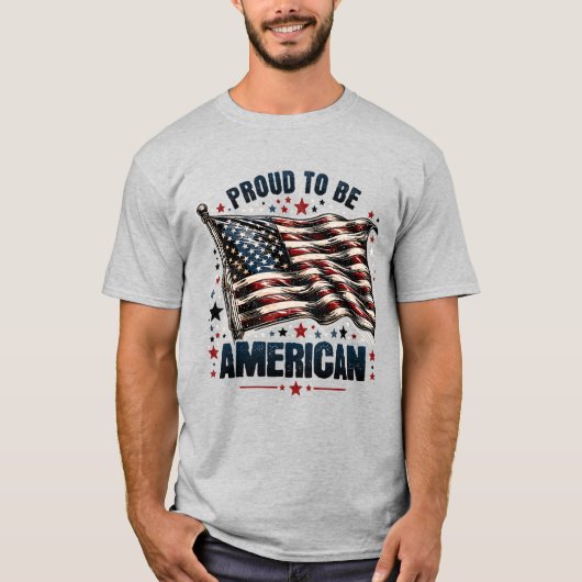 Stolz als Amerikaner T-Shirt (Vorderseite)
