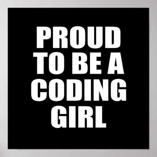 Stolz als CODING GIRL Poster (Vorne)