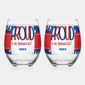 Stolz als Demokrat Weinglas Ohne Stiel (Rückseite)
