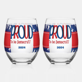 Stolz als Demokrat Weinglas Ohne Stiel
