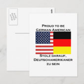 Stolz als deutscher Amerikaner Postkarte (Vorne/Hinten)