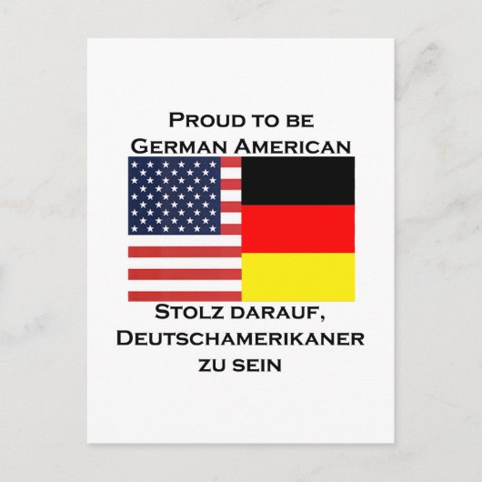 Stolz als deutscher Amerikaner Postkarte (Vorderseite)