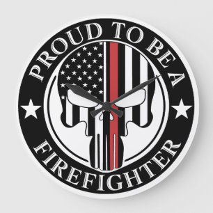 Stolz als Feuerwehrmauer Große Wanduhr