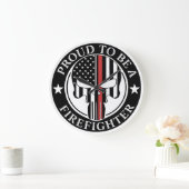 Stolz als Feuerwehrmauer Große Wanduhr (Zuhause)