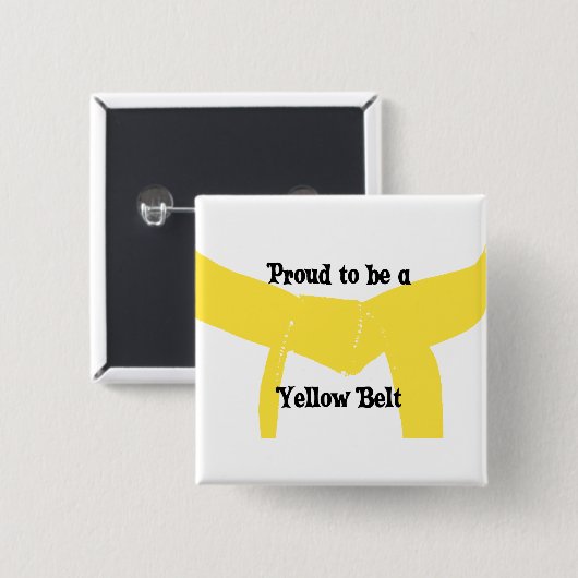 Stolz als Gelbgürtel Button (Vorne & Hinten)