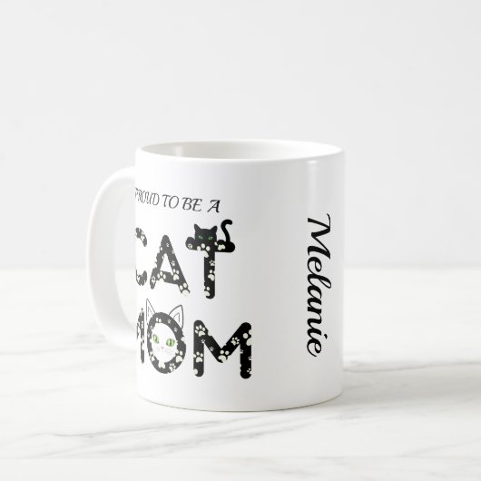 Stolz als Katzen-Mama Kaffeetasse (Vorderseite Links)