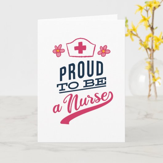 Stolz als Krankenschwester Karte (Gelbe Blume)