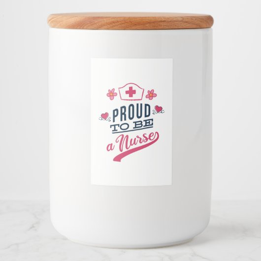 Stolz als Krankenschwester Lebensmitteletikett (Vorderseite)