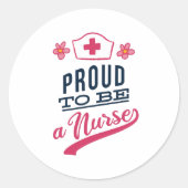 Stolz als Krankenschwester Runder Aufkleber (Vorderseite)