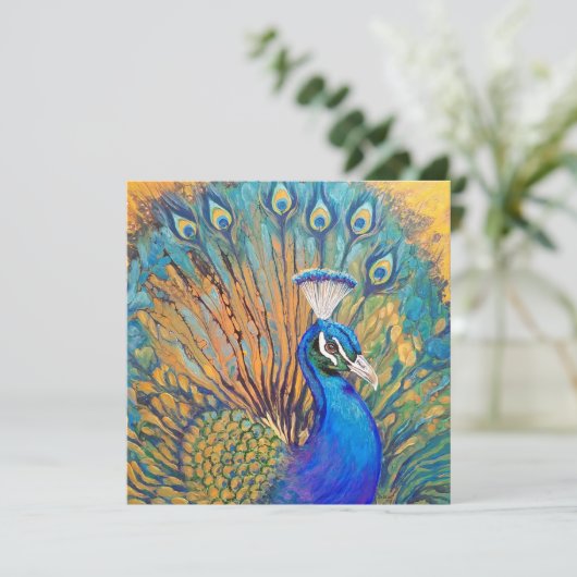 Stolz als Pfau Dankeskarte (Stehend Vorderseite)