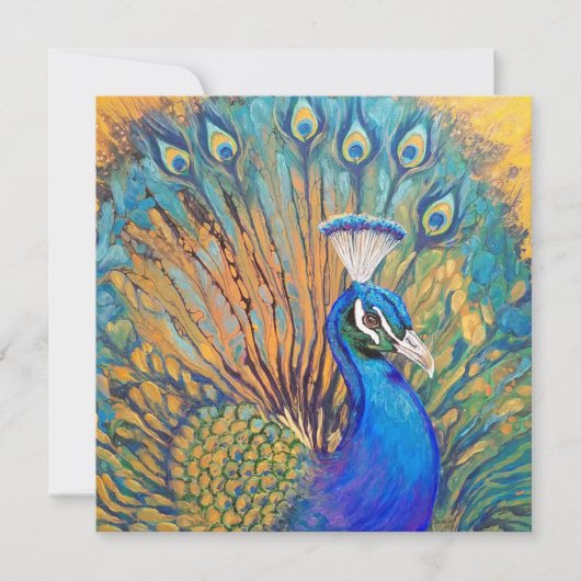 Stolz als Pfau Dankeskarte (Vorderseite)