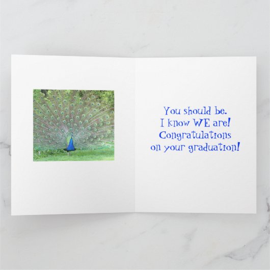 Stolz als Pfau/Glückwünsche zum Abschluss Karte (Innenseite)