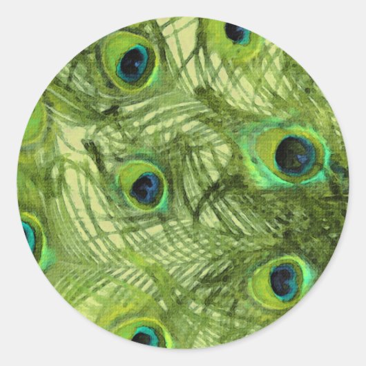 Stolz als Pfauengrün blau Runder Aufkleber (Vorderseite)