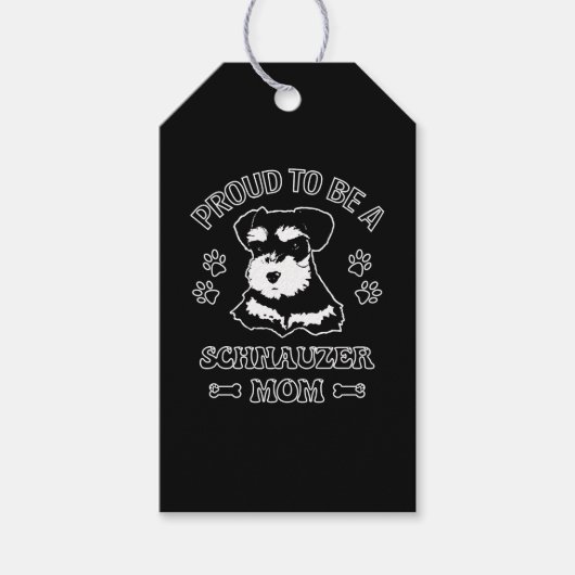 Stolz als Schnauzer-Mama Geschenkanhänger (Vorderseite)