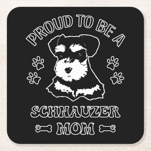 Stolz als Schnauzer-Mama Rechteckiger Pappuntersetzer (Vorderseite)