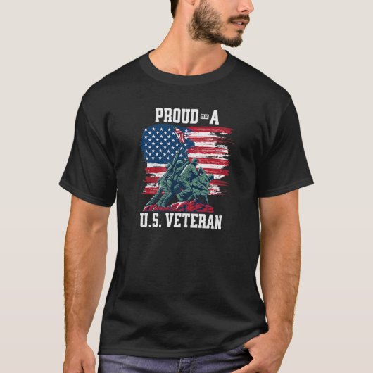 Stolz als Soldaten und Fahne der USA T-Shirt (Vorderseite)