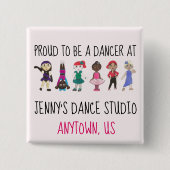 Stolz als Tänzer Personalisiert Dance Studio Button (Vorderseite)