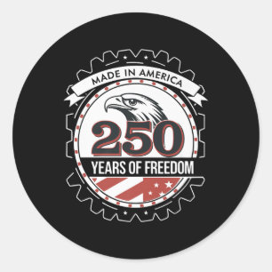 Stolz Amerika 250 Jahre Grunge USA 4. Juli Runder Aufkleber
