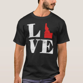 Stolz Amerika Staat Land Map Liebe Idaho T-Shirt