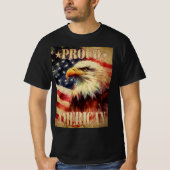 Stolz Amerikaner. Flag Bald Eagle und United Staat T-Shirt (Vorderseite)