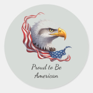 Stolz, Amerikaner zu sein, USA-Flagge Patriotische Runder Aufkleber