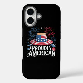 Stolz amerikanisch - Patriotic Beach Sunhat iPhone 16 Hülle