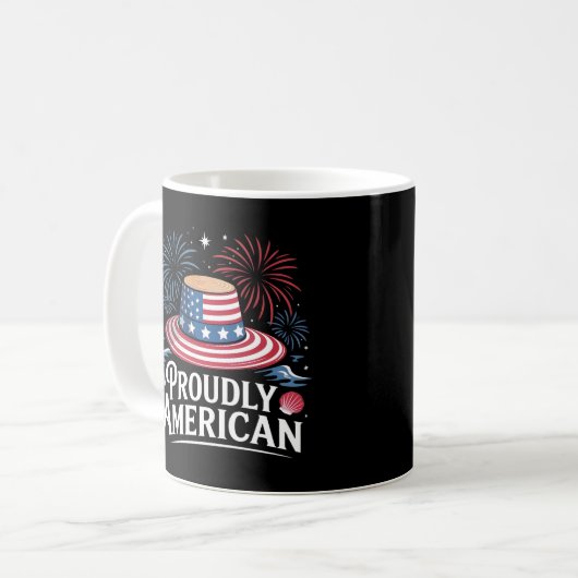 Stolz amerikanisch - Patriotic Beach Sunhat Kaffeetasse (Vorderseite Links)