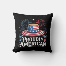 Stolz amerikanisch - Patriotic Beach Sunhat Kissen