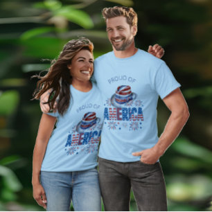 Stolz Amerikas Stars Striphut und Firecracker T-Shirt