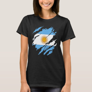 Stolz Argentinien Flagge Argentinien Land Karte Fl T-Shirt
