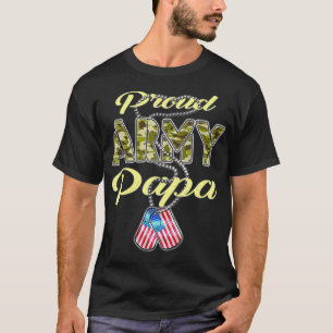Stolz Armee Papa US Flag Camouflage Hunde Tags Sto T-Shirt