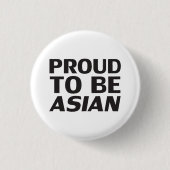 Stolz, asiatisch, Schwarz-weiß Button (Vorderseite)