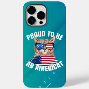 Stolz auf Ameriat Cat USA Flag Happy Vierte 4. Case-Mate iPhone 14 Pro Max Hülle