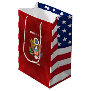"Stolz auf Amerikaner", rot, weiß und blau Mittlere Geschenktüte