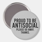 Stolz auf antisoziale, lustige Einführung Magnet (Vorderseite/Rückseite)