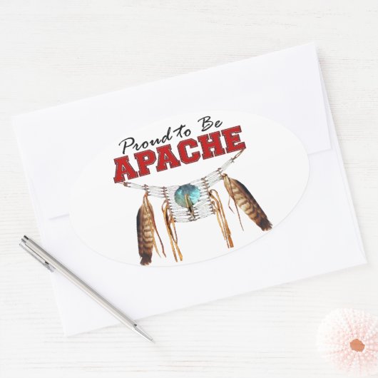 Stolz auf Apache-Aufkleber Ovaler Aufkleber (Umschlag)