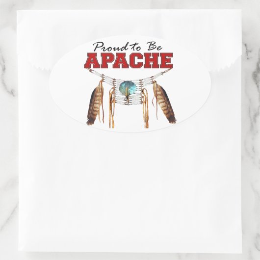 Stolz auf Apache-Aufkleber Ovaler Aufkleber (Tasche)