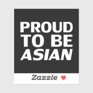 Stolz auf asiatische, Schwarz-weiße Aufkleber