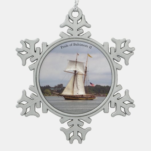 Stolz auf Ball oder Schneeflocke Baltimore II Schneeflocken Zinn-Ornament (Vorderseite)