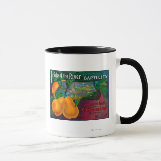 Stolz auf das Pear Crate LabelLocke, CA Tasse (Rechts)