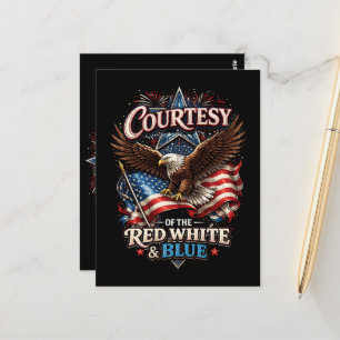 Stolz auf das Rote Weiß und Blau Vintage Postkarte