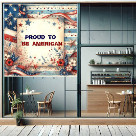 Stolz auf das Shabby Chic des amerikanischen Unabh Fensteraufkleber