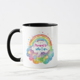 Stolz auf das, was ich bin Regenbogen-Kunst Selbst Tasse