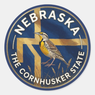 Stolz auf den Bundesstaat Nebraska ✦ Erbe der Corn Runder Aufkleber